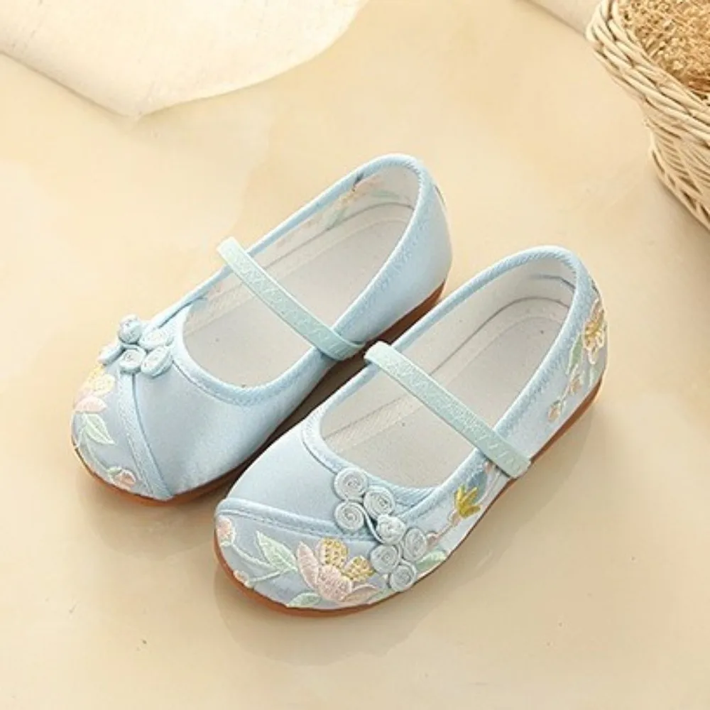Chinese Style Girls' Dancing Shoes Wear Resistant Non-slip Children Hanfu Flat Shoes Professional Comfortable Ballet Shoes