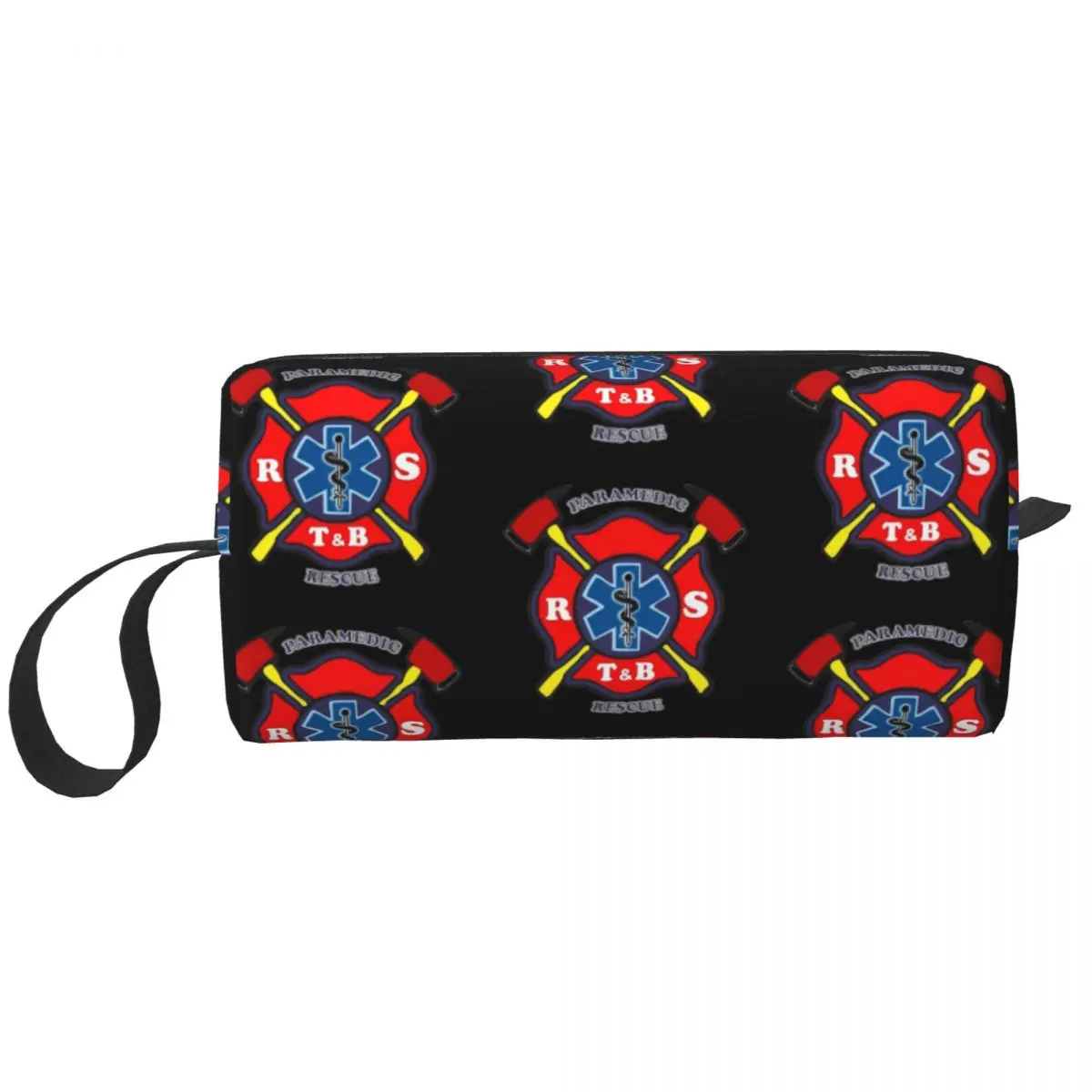 Custom Firefighter Toiletry Bag Women Fireman Fire Rescue Cosmetic Makeup Organizer Lady Beauty Storage Dopp Kit Case