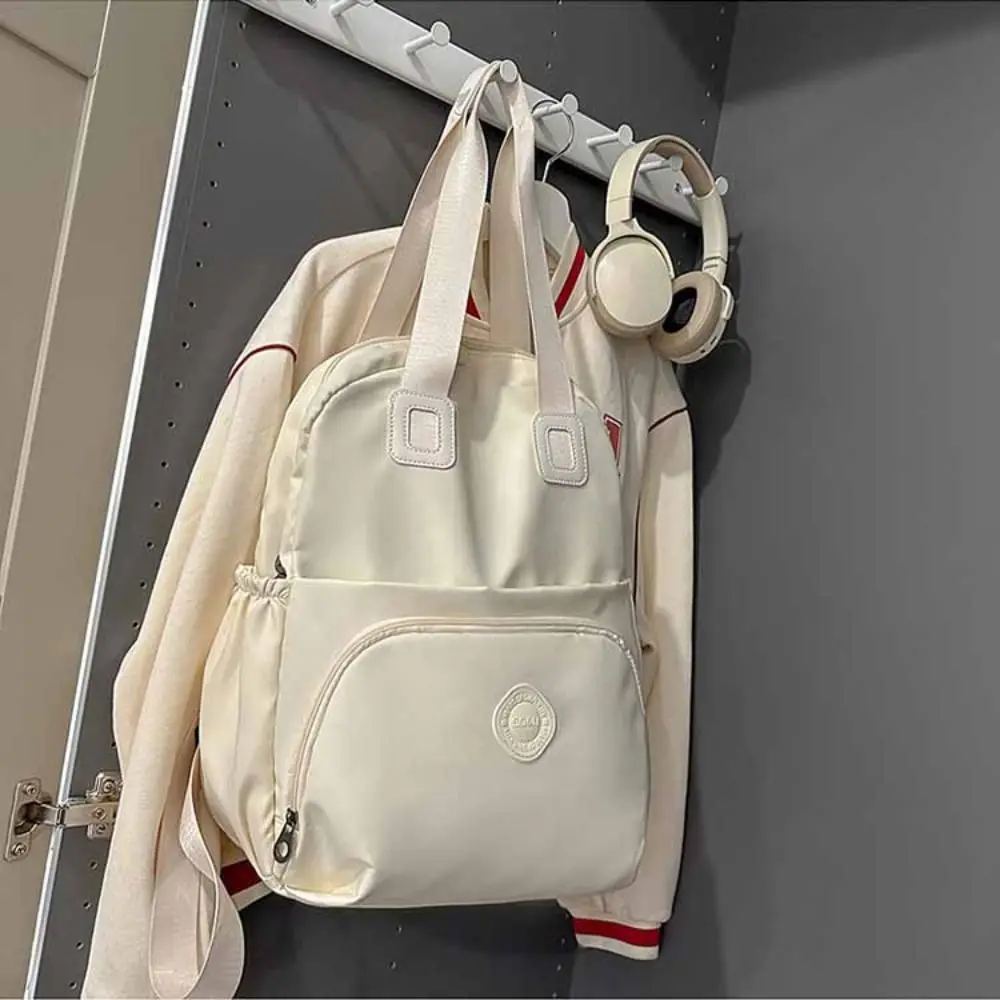 

Casual Korean Style Sport Nylon Backpack Solid Color Nylon Travel Shoulder Bag Tote Bag Large Capacity Fitness Bag Travel