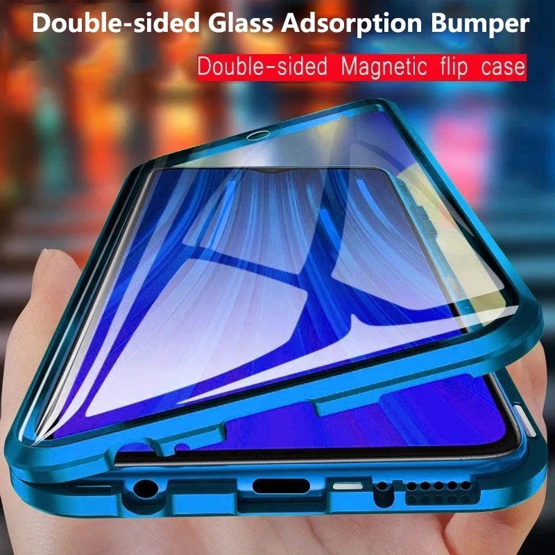 360 Metal Magnetic Case For Honor 9X 20 Pro 30 10 Lite Double-sided Glass Case For Honor 8X 70 60 50 80 90 Y9S Nova 8 Pro Cover