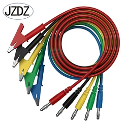 JZDZ 5pcs 4mm Banana Plug to Alligator Clip Multimeter Test Leads Cable Line Wire 100cm Electrical Test Tools 70056C
