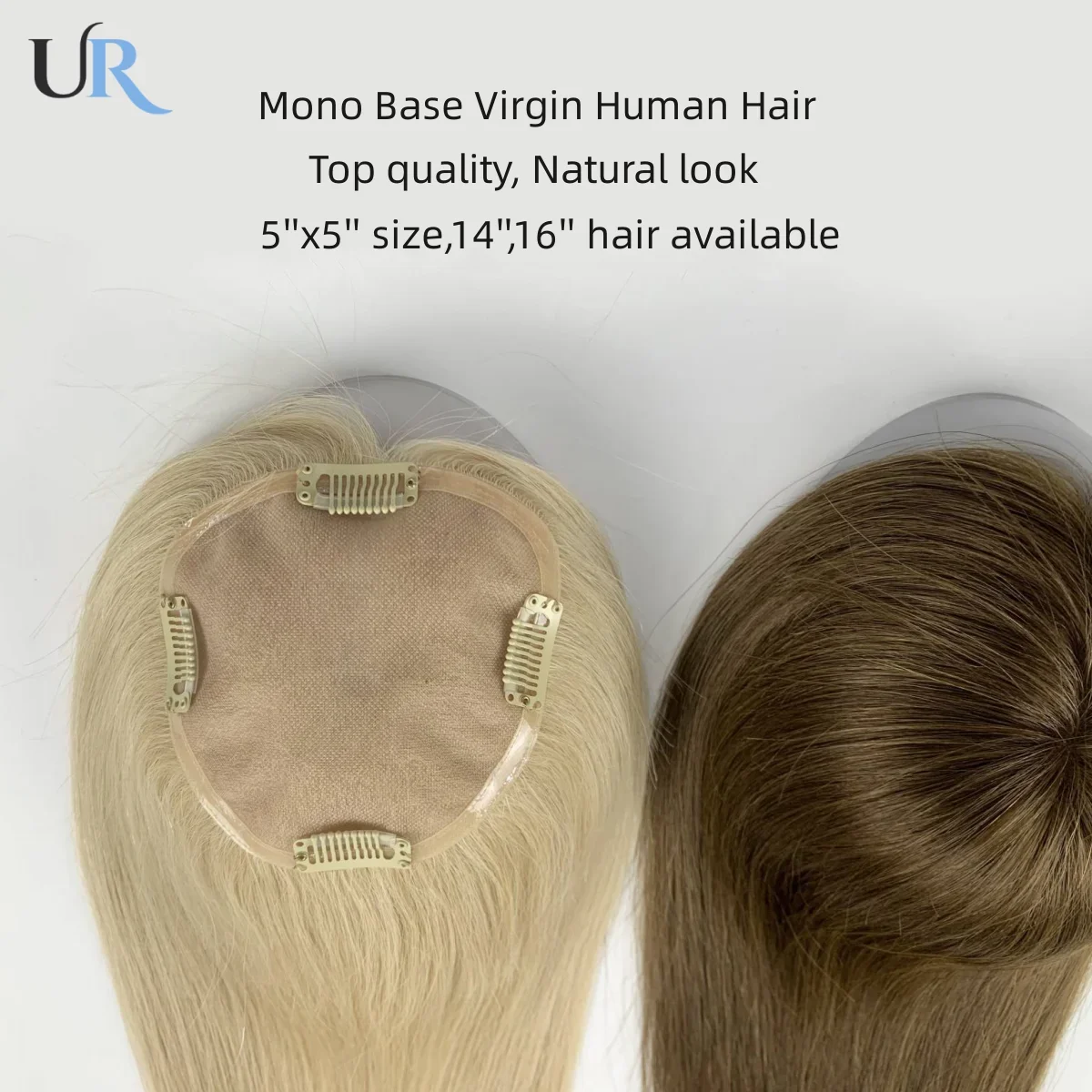 Elite Virgin Hair Topper | Mono Base for Women | High Density | No Short Hair | Customizable Color & Size Options