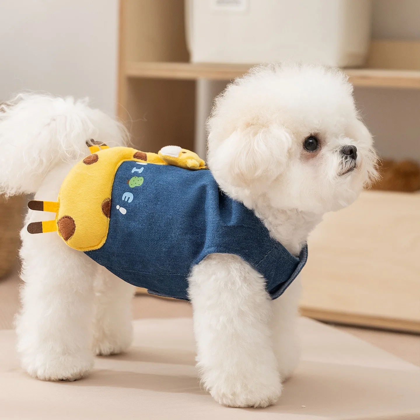 

Pet Small Dog Winter Clothes Teddy Bear Warm Thickened Cotton Coat Cute 3D Deer Vest with Leash Hook