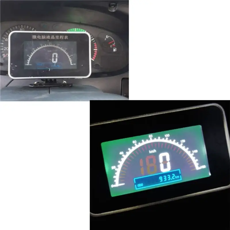 2-Pack 12/24V Digital Speedometer & Odometer LCD Gauge for Car Truck Motorcycle, Overspeed Alarm, High Accuracy ±0.1%