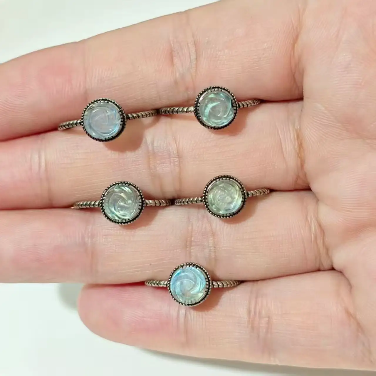 

Кольцо с натуральным лунным камнем мм, регулируемое женское кольцо, ювелирные изделия для женщин, подарок, оптовая продажа, высокое качество, винтажное изысканное