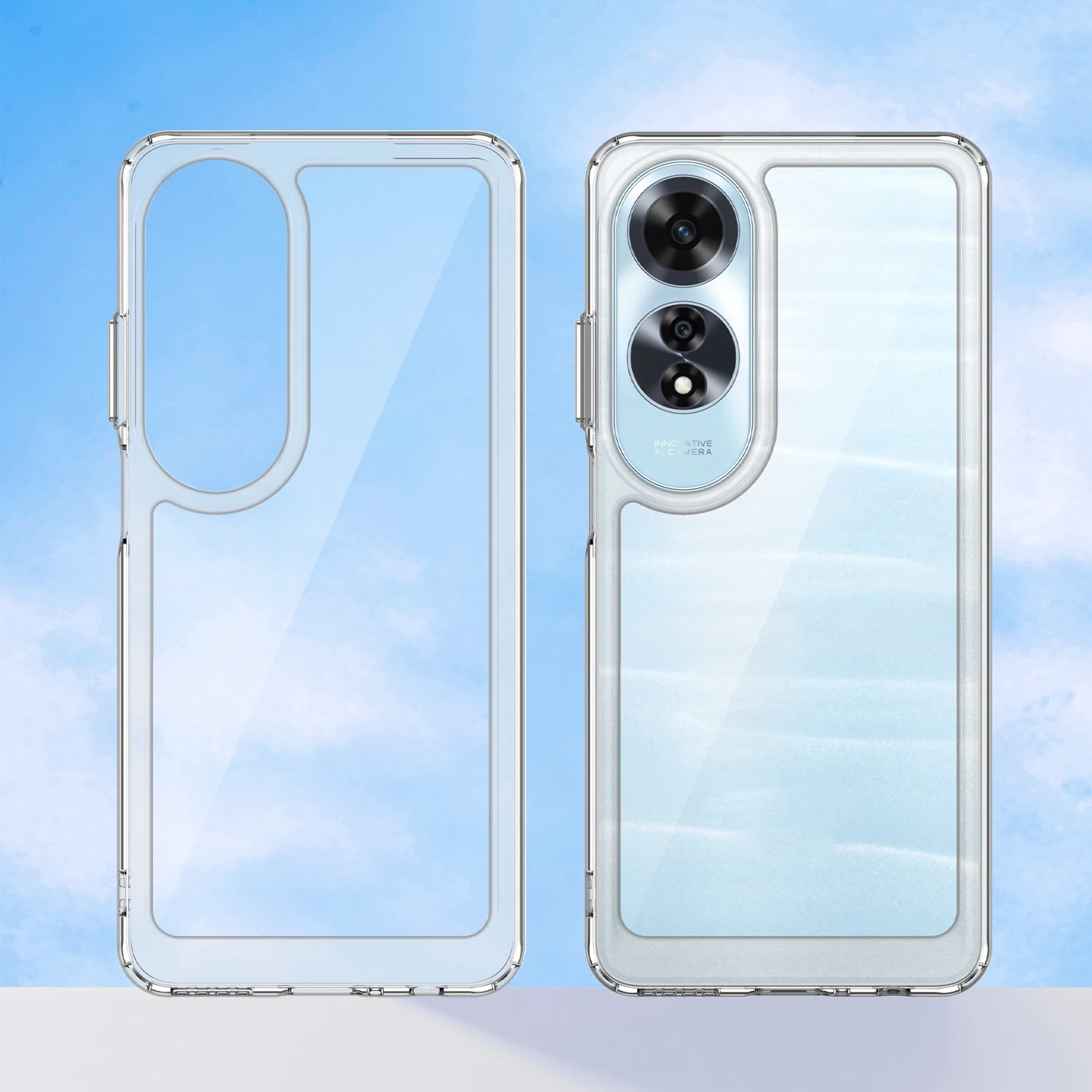 Clear Acrylic Case for Oppo A60 A 60 Luxury Silicone Protection Hard Transparent Shockproof Phone Cover OppoA60 CPH2631 Shell