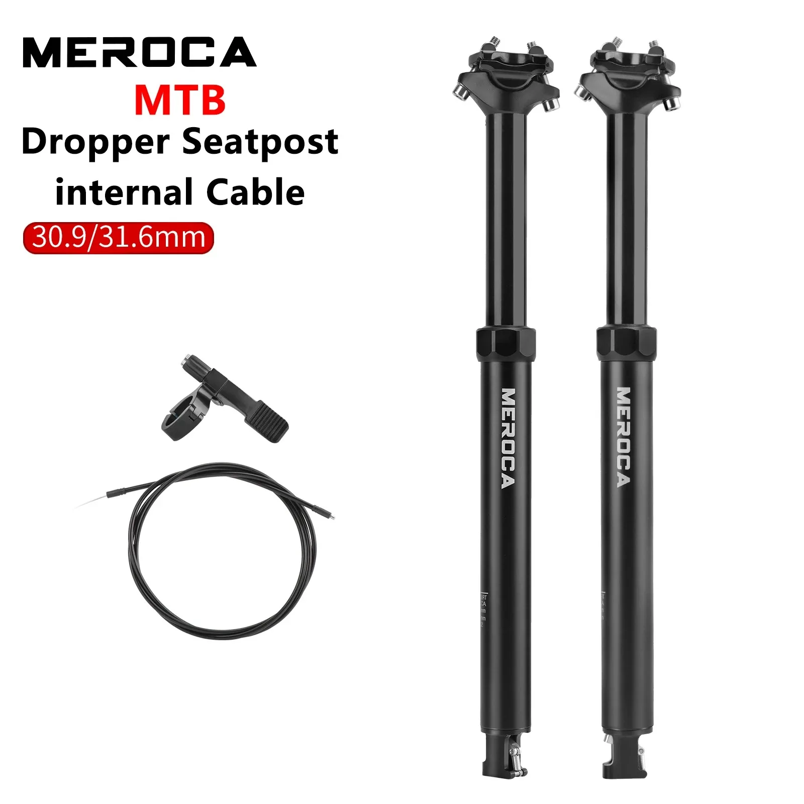 MEROCA Bike Dropper Seat Post  Internal Routing Cable Remote Wire Control Lift Seat Tube Mtb Seatpost30.9/31.6x425mm