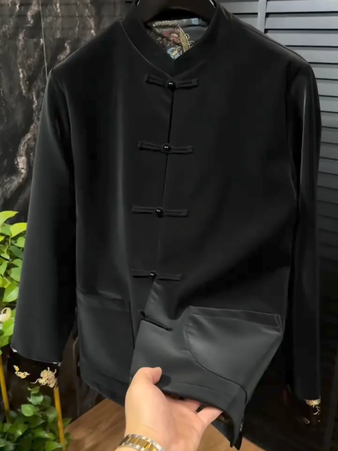 

New Men's Autumn Faion Outerwear Tang Suit High Quali Sli Versatile Busin Casual Plaet Button National Trend