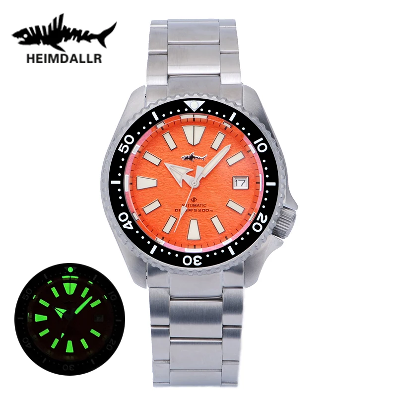 HEIMDALLR Sharkey Skx007 Watch Men SKX 007 Ceramic Bezel 200M Water Resistance NH35 Automatic Movement Mechanical Watches Dive