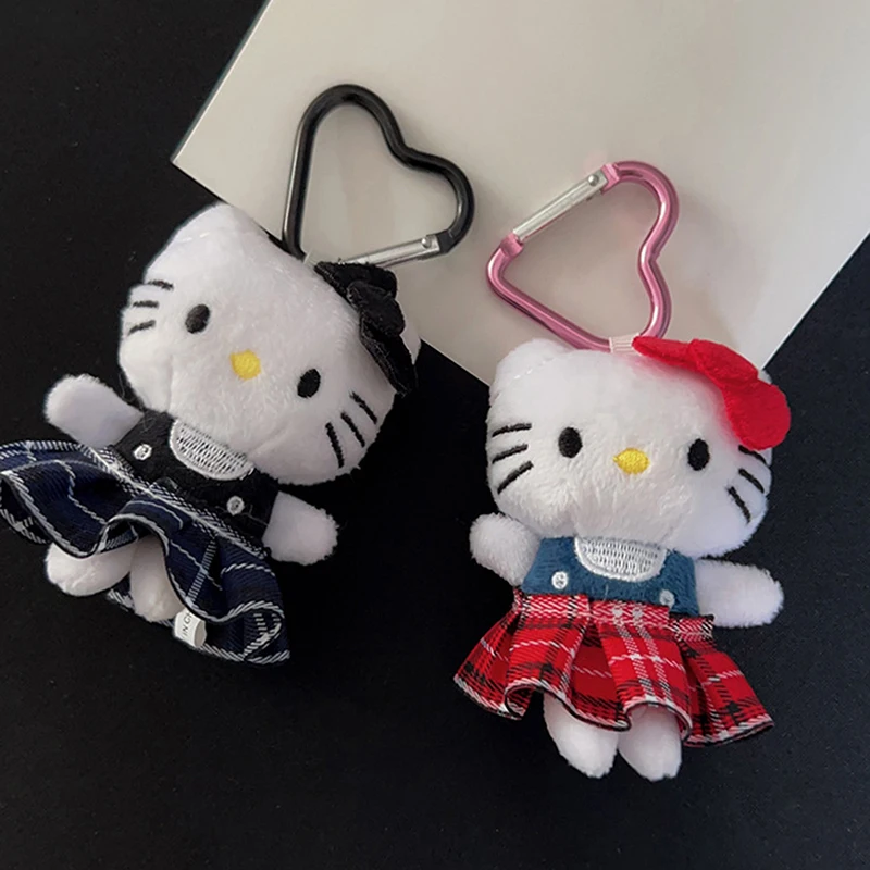 

Lovely Hello Kitty Cartoon Key Ring Plush Doll; Kt Cat Stuffed Plushies Bag Decoration Birthday Present