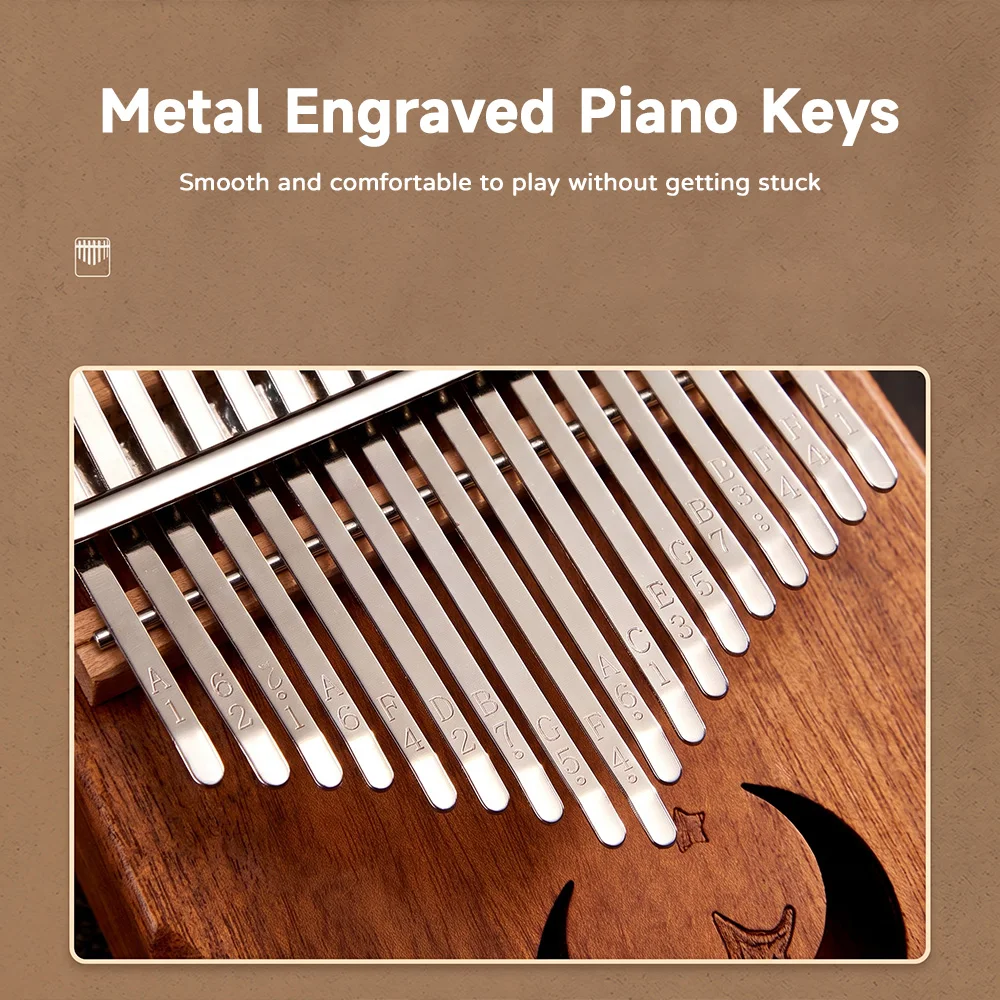 21 Key Mahogany Kalimba Thumb Piano 17 key Portable Finger Piano for Beginner Mbira Gifts for Adults/Kids view 4