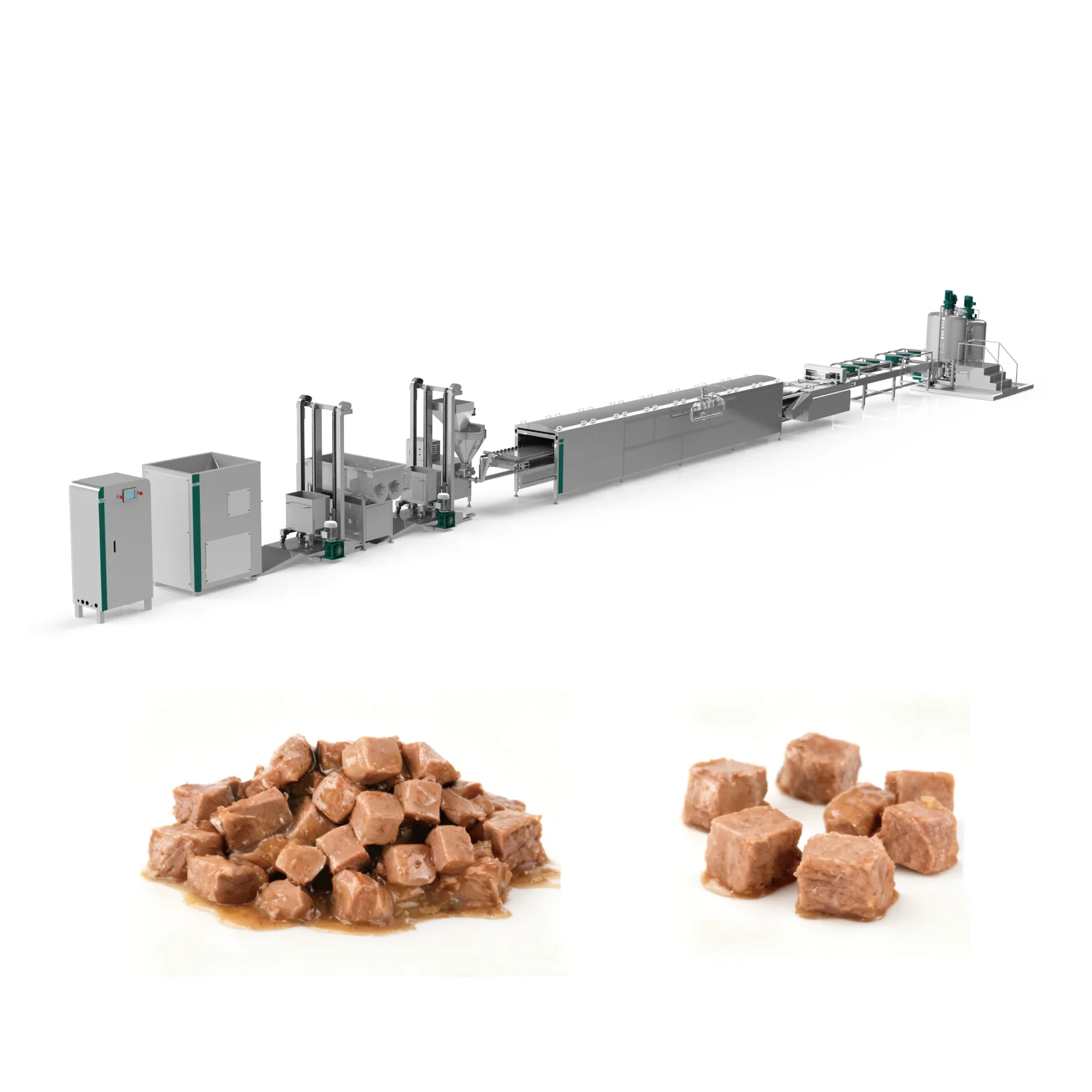 La linea di produzione di alimenti per animali domestici con metodo bagnato completamente automatico include miscelatore estrusore per la produzione di pellet per la lavorazione dell'alimentazione dei pesci di cani e gatti