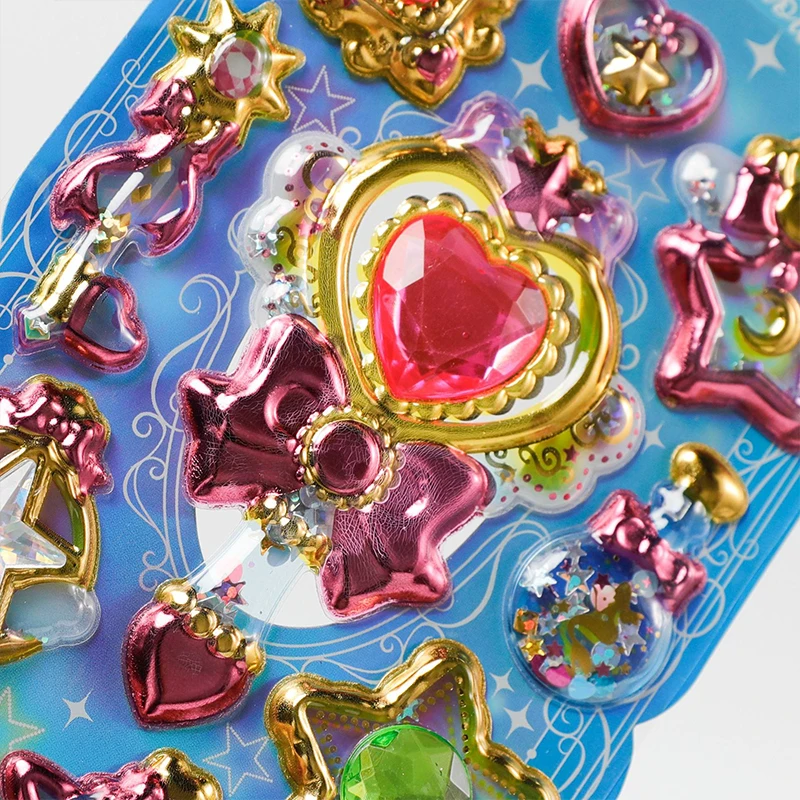 12styles Colorful Sparkling Gemstone 3D Stickers Cute DIY Puffy Stickers Journal Stationery Decoration Stickers Holiday Gifts