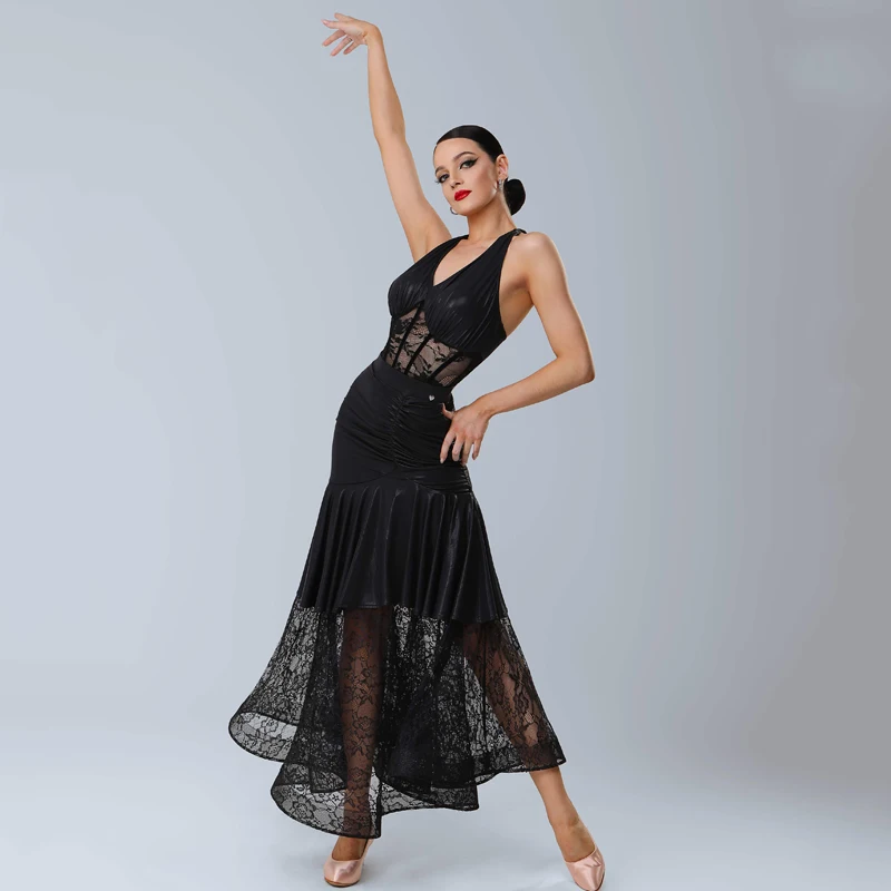 Summer Ballroom Dance Professional Clothes Women\'S Latin Dance Competition Costume Stage Waltz Modern Dancing Dresses SL10681