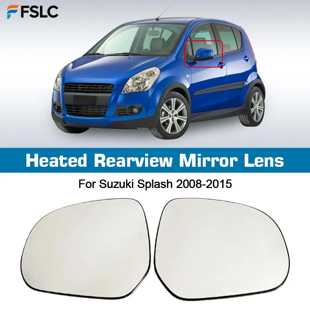 

⭐Genuine⭐ Car Wide Angle Heated Rearview Mirror Lens For Suzuki Splash 2008-2015 Mirrored Glass Replace Cars Accessories