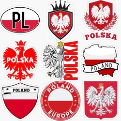 Poland Eagle Flag Map Emblem Skull Creative Stickers Vinyl Car Helmet Motorcycle Laptop Wall Bicycle Truck PVC Decal Assecories