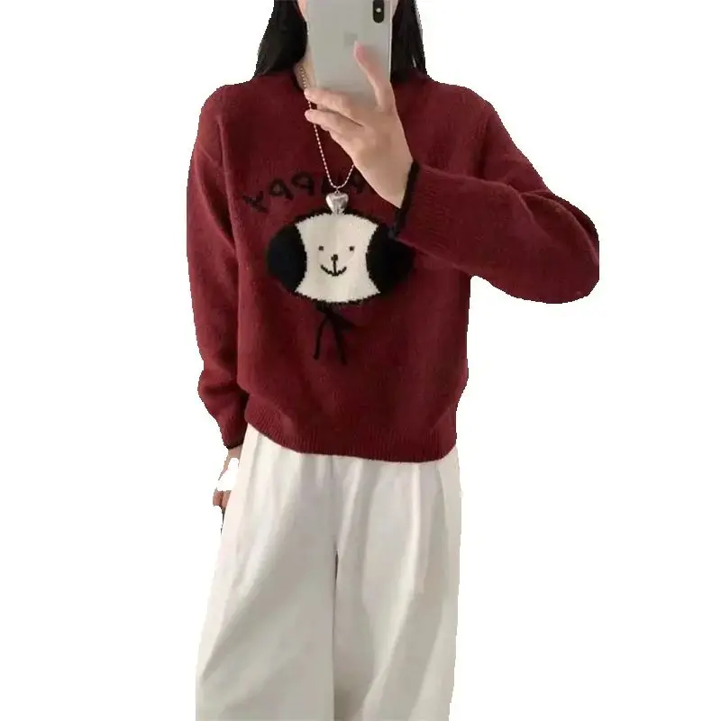 

Doggie Rugby Embroidery Korean Version Sweater 205 Spring And Autumn New Sweater Casual Pullover Women