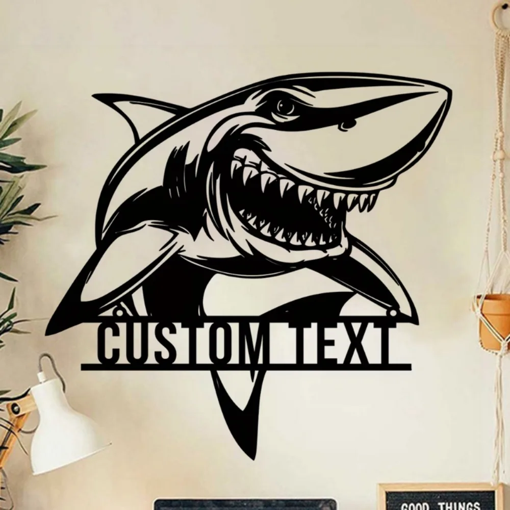 

Eye - Catching Personalized Great White Shark Metal Wall Art as Vintage Decorative Plaque for Multipurpose Home Decor and Gifts