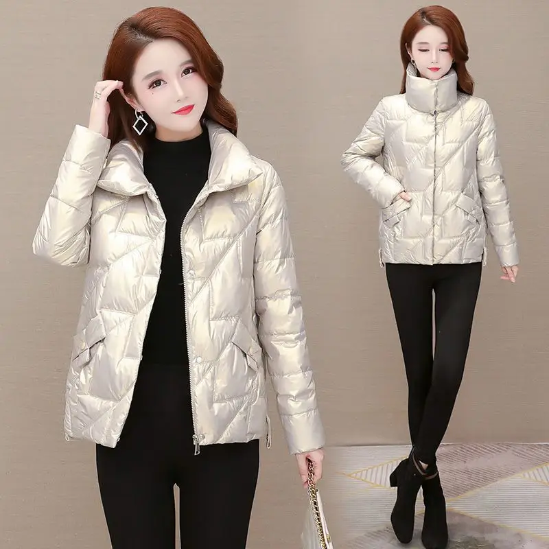 

Fashion Coat Winter Collar Oversized Jacket Woman Female Warm Lining Puffer Casual Parkas Outerwear G387