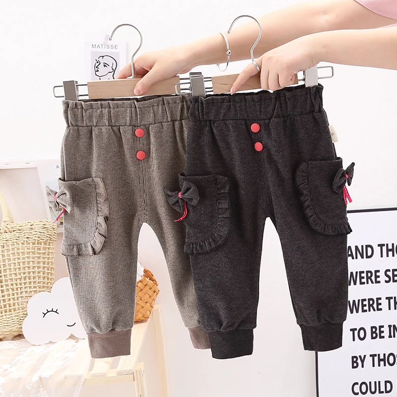 IENENS Baby Girls Full Pants Toddler Trousers Clothes Kids Casual Clothing Spring Autumn Infant Cotton Bottoms