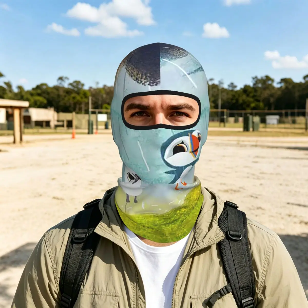 Puffin Rock And New Friends Animation Breathable Thin Balaclava Full Face Mask Sun Protection Neck Gaiter For Motorcycle Outdoor