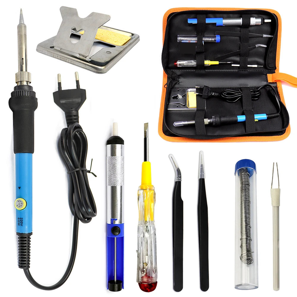 Mini Soldering Iron Adjustable Temperature Electric Solder Iron Rework Station Mini Handle Heat Pencil Welding Repair Tools 60W