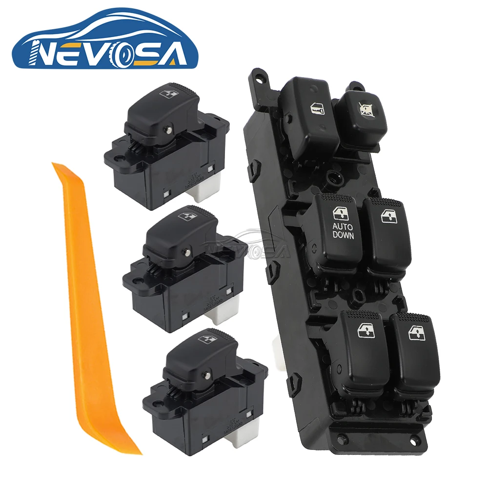 NEVOSA Car 93570-1G200 93580-3D000 Master Left Switch Lifter Button For KIA RIO Hybrid 2 JB 2007 2008 2009 935701G110 935701G000