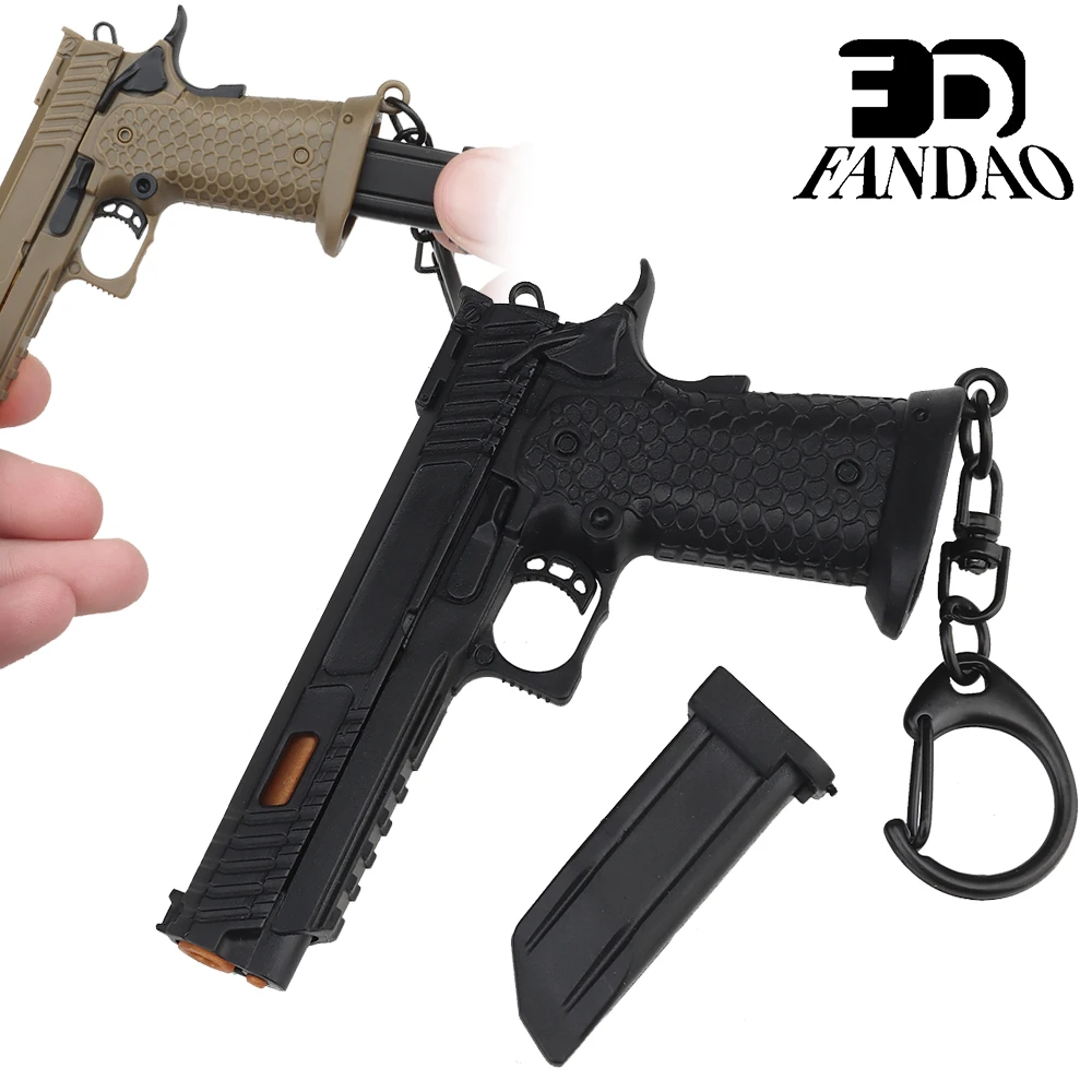 Llavero de pistola 1911 Llavero con forma de mini pistola desmontable táctico TTA 1:4 con revista Llavero modelo arma de plástico para regalos