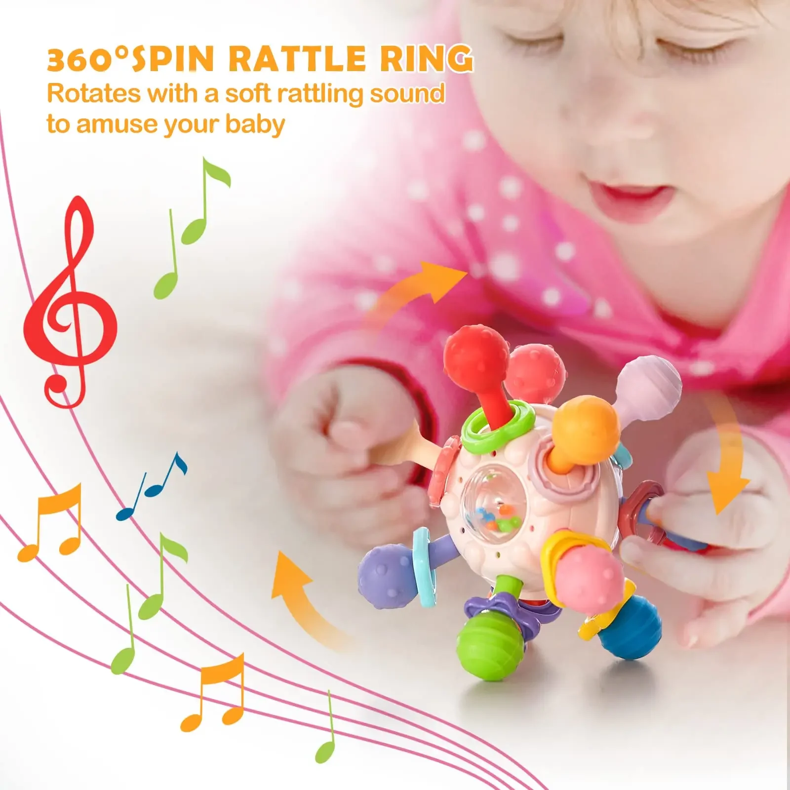 Montessori bebê dentição brinquedos sensoriais mastigar dentição bola chocalho agarrando atividades bebês brinquedos para 0-18 meses meninas meninos presentes