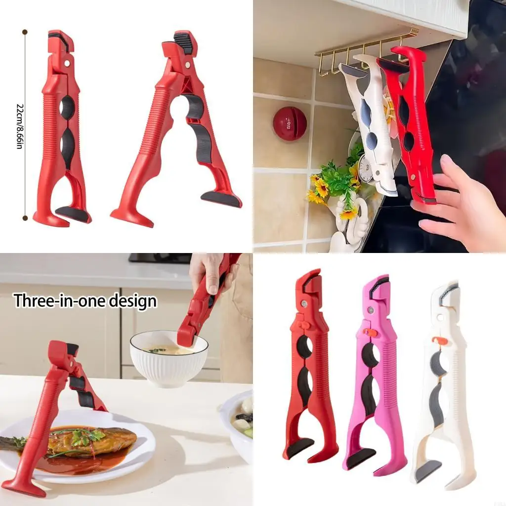   High Temperatures Resistant Bowl Clip Anti Scalding Gripper with Heatproof Handle Hot Dishes Tongs Kitchen Accessories