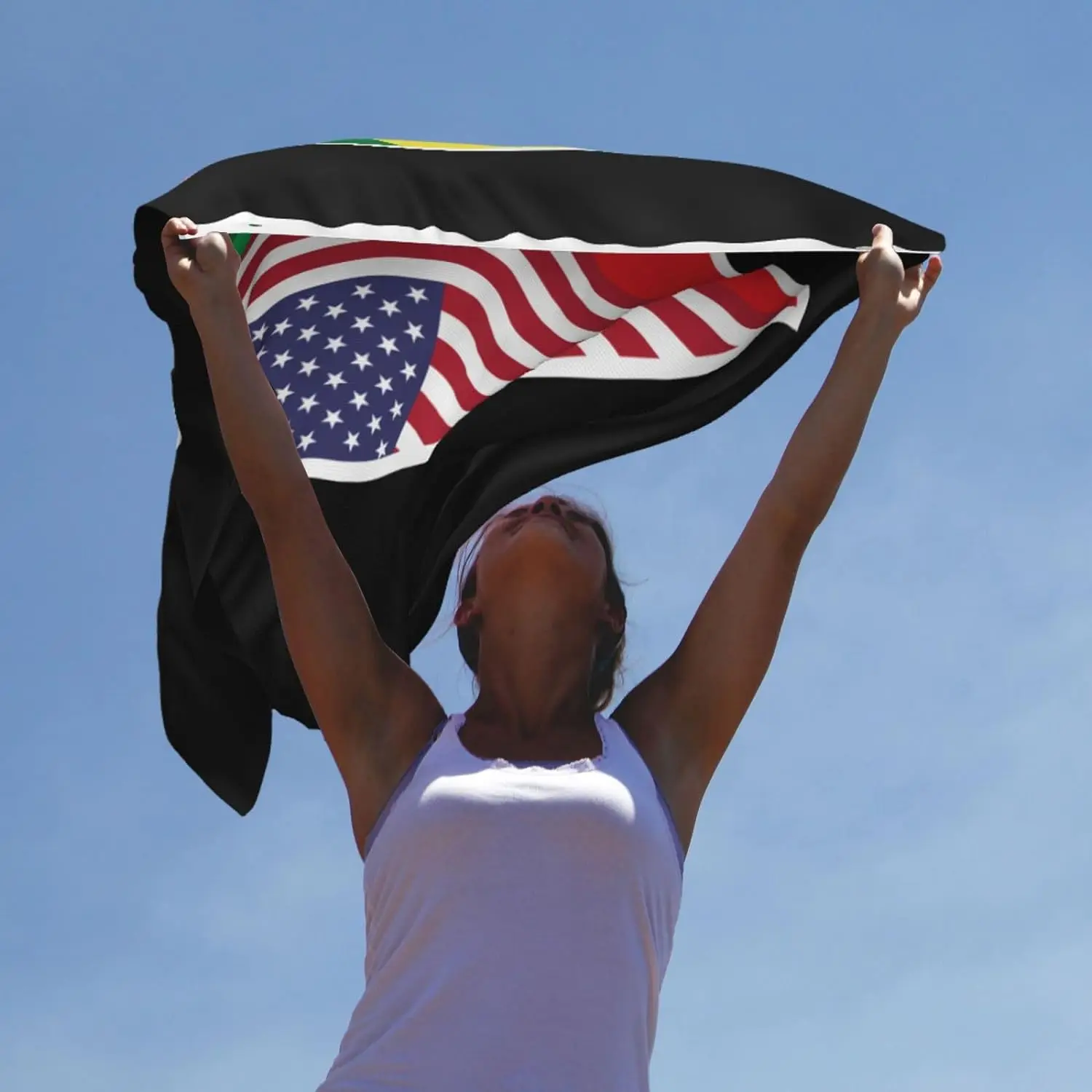 Flagnshow 100% Polyester I Love America And Senegal Flags