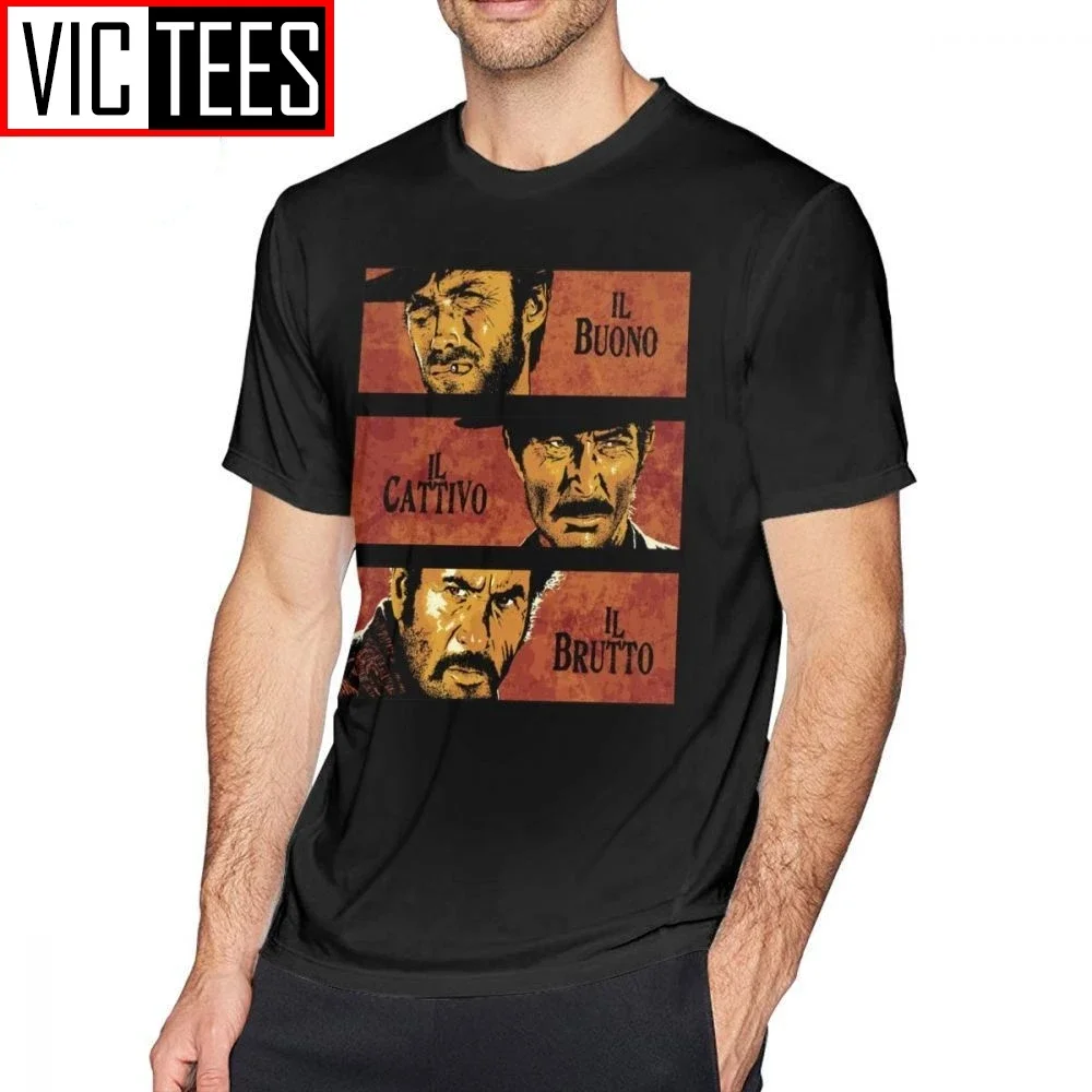 Mens Clint Eastwood T Shirts The Good The Bad And The Ugly T-Shirt Graphic Tee Shirt Fun Summer Man Tshirt