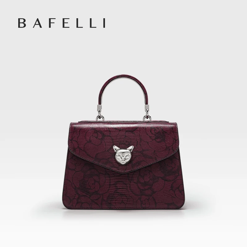 

2024 BAFELLI CAT WOMEN'S NEW FASHION HANDBAG LADY STYLISH BUSINESS FEMALE LEATHER LUXURY BRAND CASUAL OL FLORAL WINE PURSE