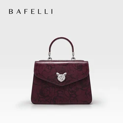 2026 BAFELLI CAT WOMEN'S NEW FASHION HANDBAG LADY STYLISH BUSINESS FEMALE LEATHER LUXURY BRAND CASUAL OL FLORAL WINE PURSE