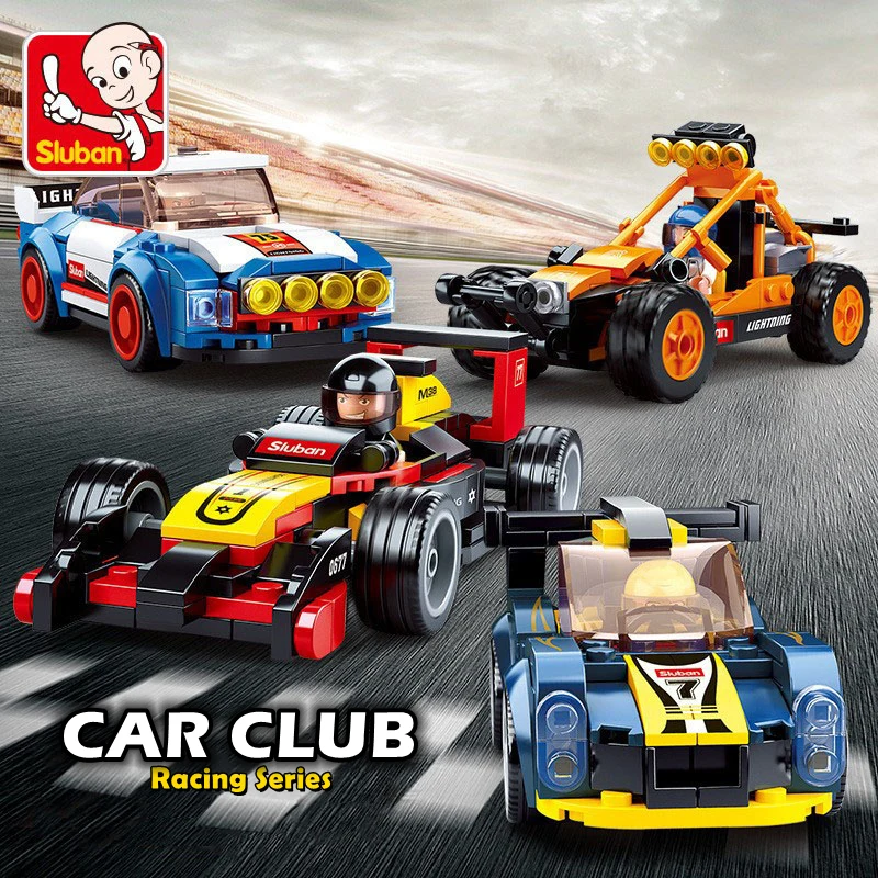 

Sluban Building Block Toys Car Club B0673-B0677 Racing Series 113-154PCS Model Bricks Sports Car Compatbile With Leading Brands