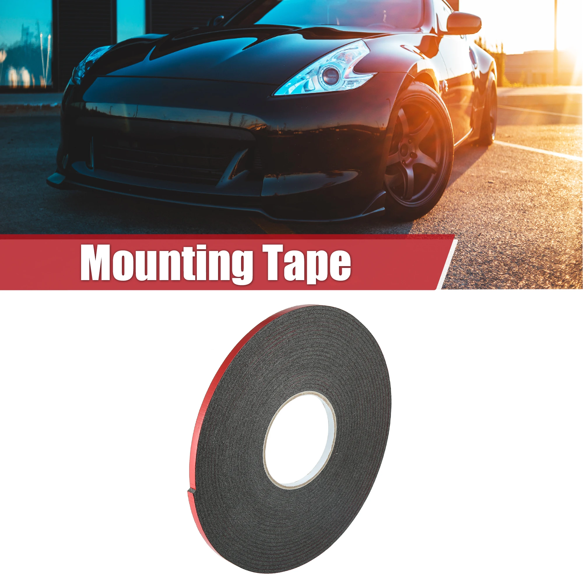 Uxcell 1/3pcs 6mm 8mm 10mm 12mm 15mm 18mm 20mm 24 mm Mounting Tape Double Sided Sponge Tape for Car Red Black Car Stickers