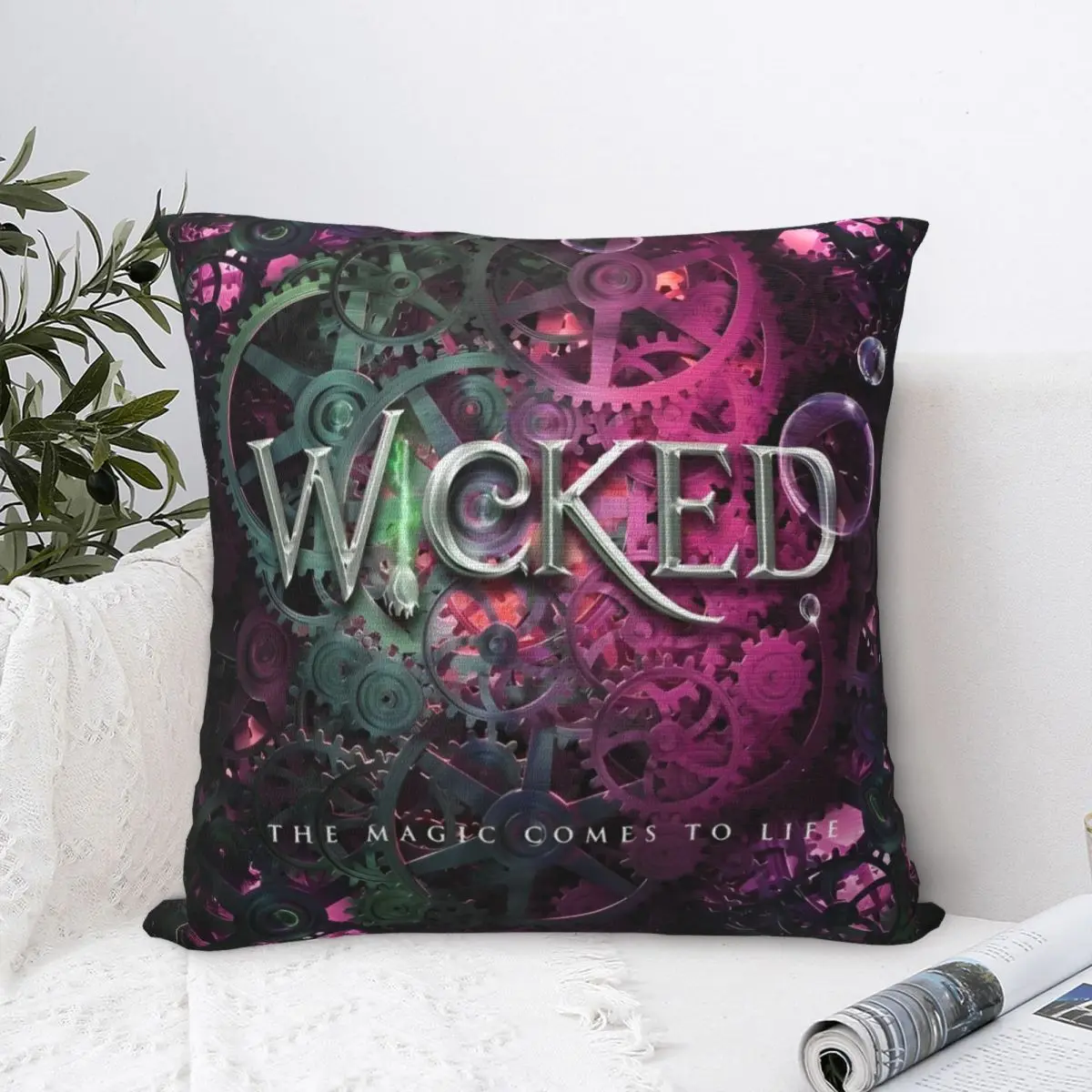 Epic Musical Fantasy Film W-Wicked Pillowcase Polyester Cushion Cover Decorations Pillow Case Cover Home Square 45X45cm