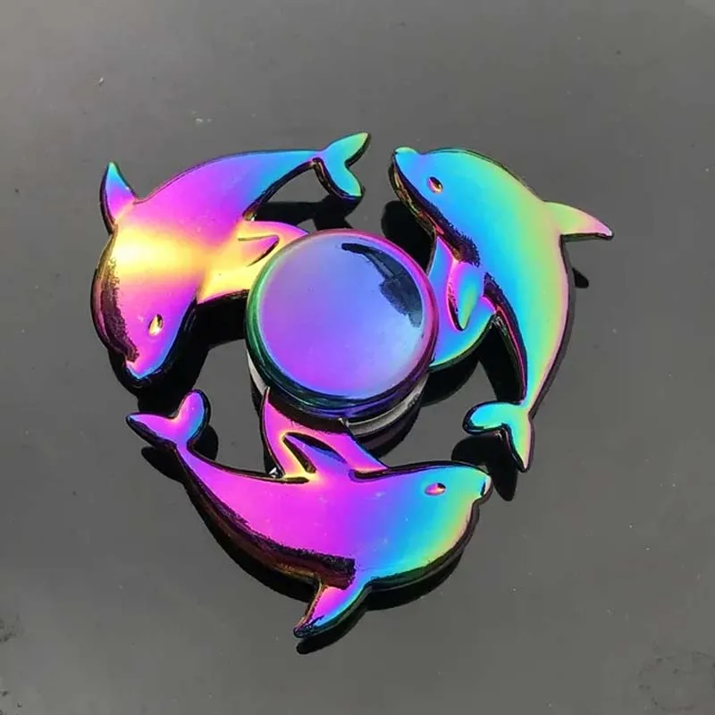Fingertip Gyro Toys Rainbow Color(17) Metal Spinner Colorful High Speed Hand Spinners Fidget Toys Stress for Adults