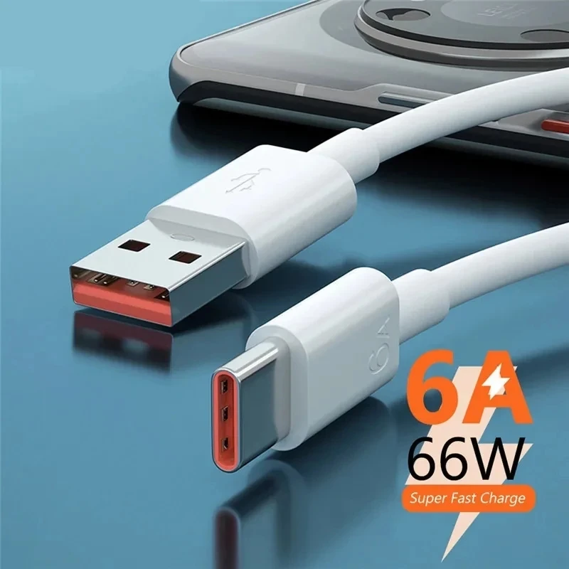 6A Type C USB Cable Fast Charging For Huawei P40 Pro P30 66W Wired Charger Data Cord