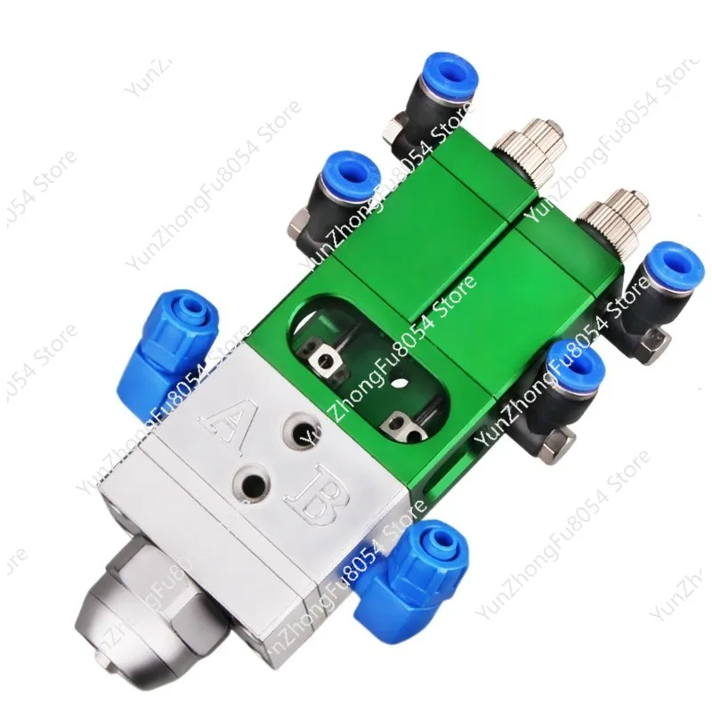 

MY718 Double Liquid Dispensing Valve, Pneumatic Suction Back Isolation Ab Epoxy Resin Static Mixed Gluing Valve Micro