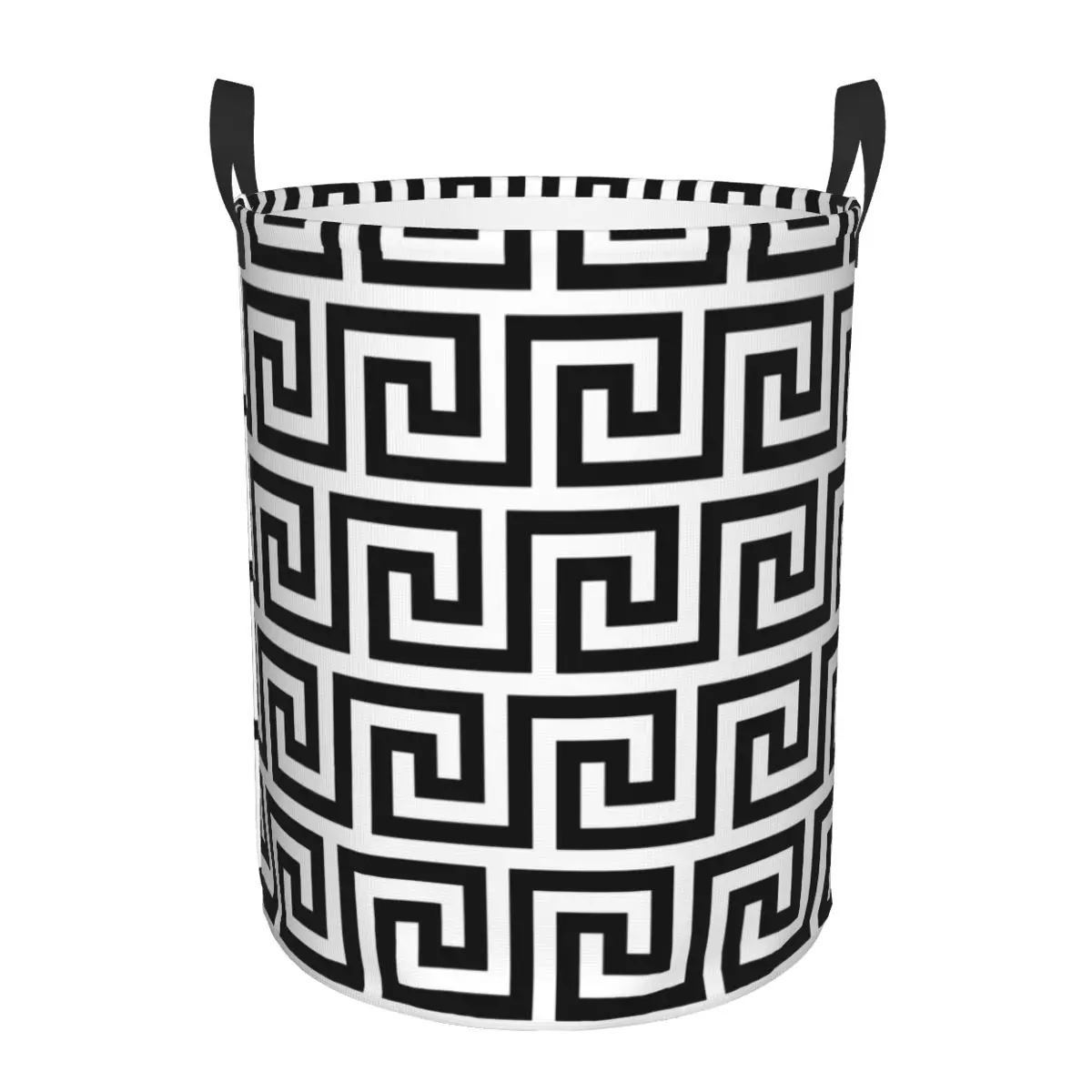 

Greek Key Motif Outfit Laundry Hamper Storage Basket Toys Clothes Organizer Bin for Home Bathroom Bedroom Dorm Nursery Decor