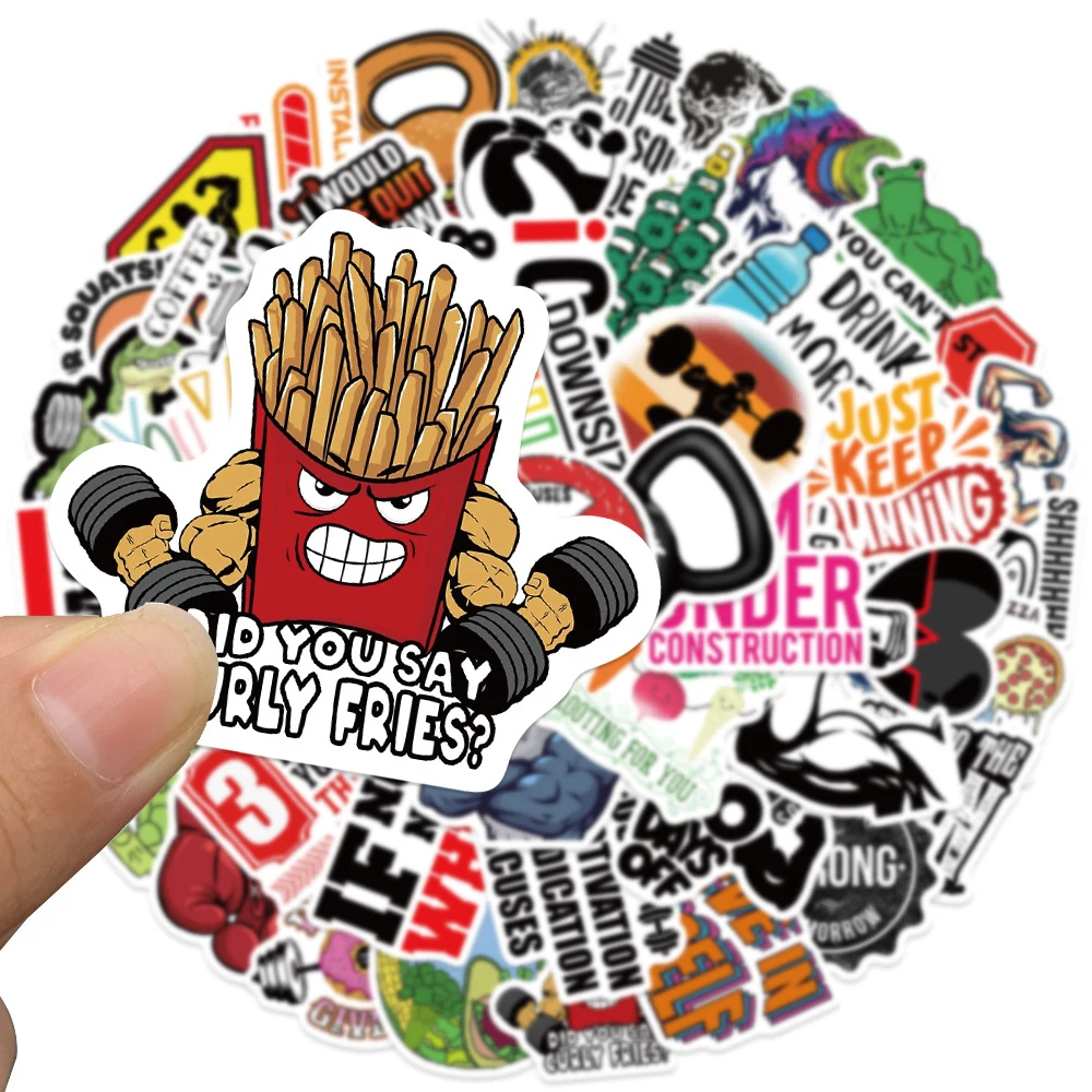 

10/30/50pcs Fitness Motivational Phrases Stickers Creative GYM Sports Inspirational Graffiti Decals Laptop Phone Luggage Sticker