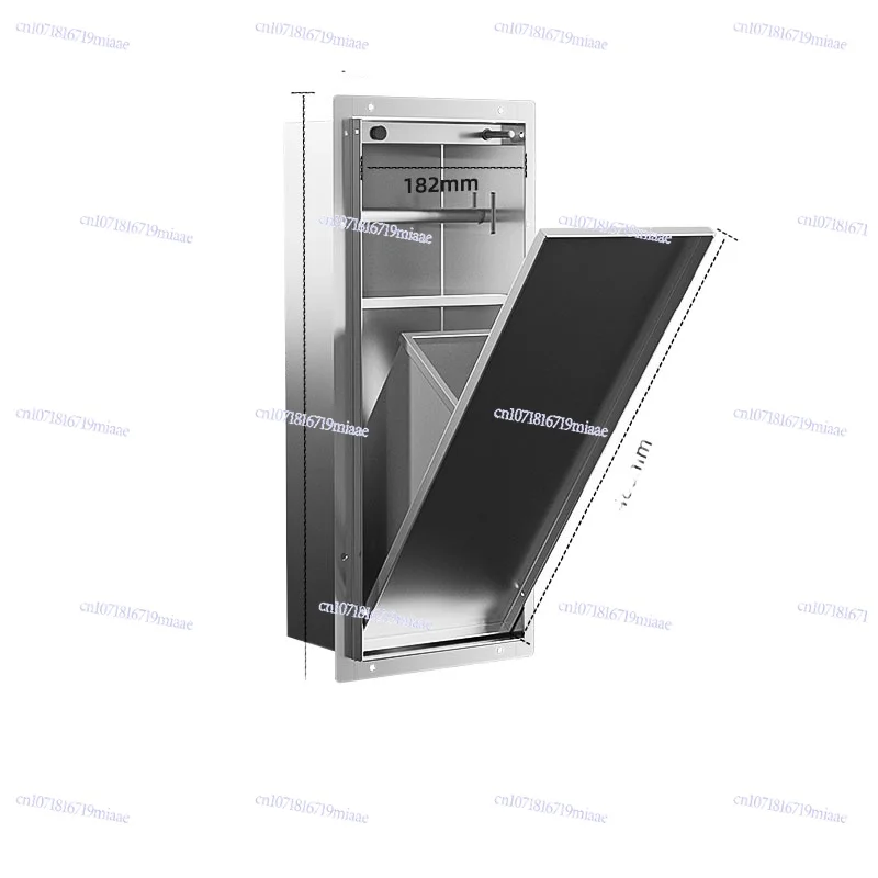 

Stainless Steel Hidden Trash Can Tissue Box Niche Toilet Toilet Embedded Metal Cabinet