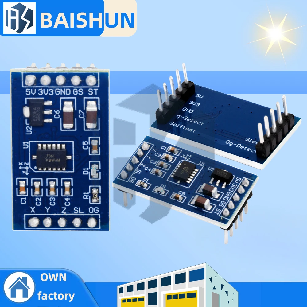 Module de vitesse de capteur d'accéléromètre 3.3v/5v MMA7361 MMA7260 pour Arduino pour UNO Raspberry pi