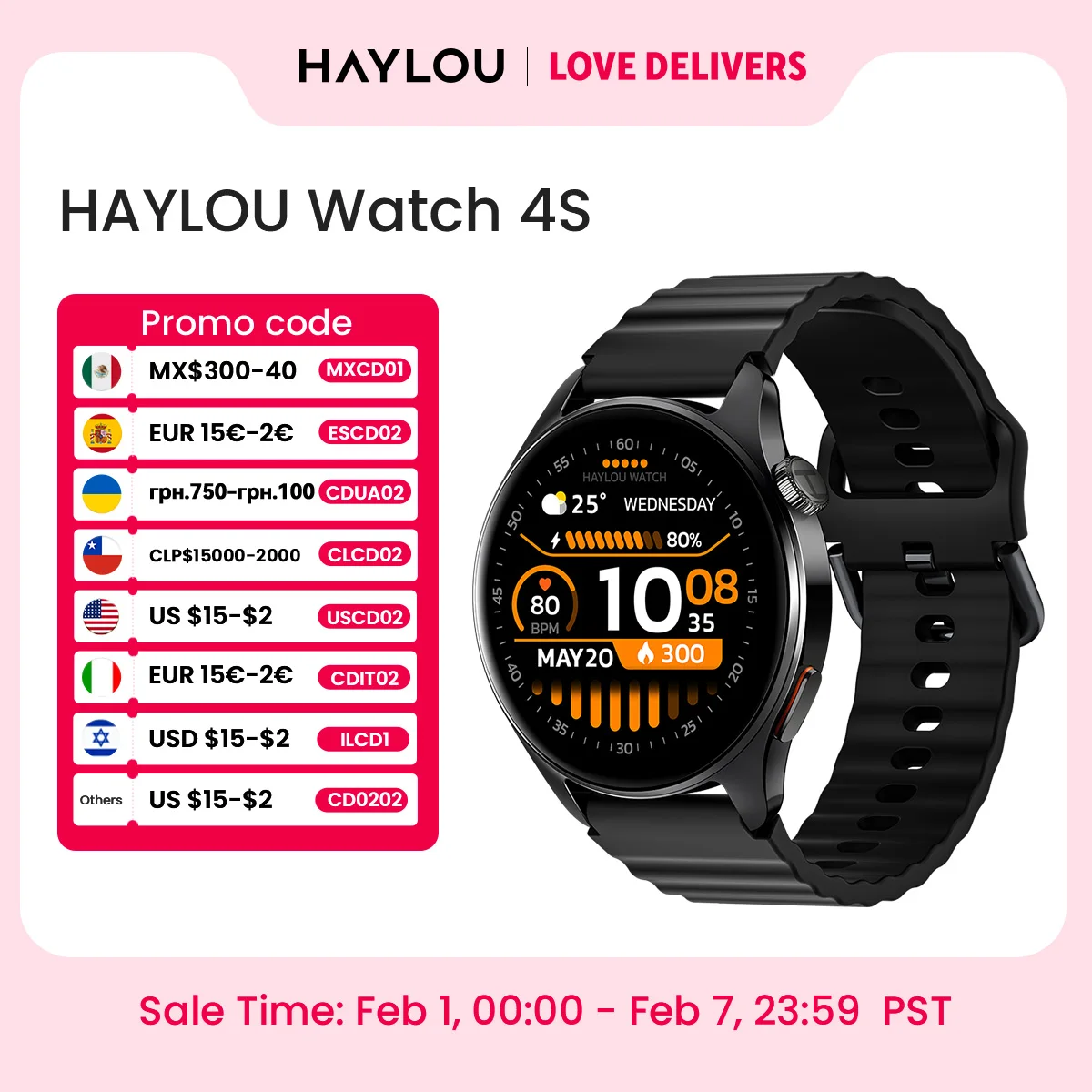HAYLOU Watch 4S GPS Smartwatch 1.43” HD AMOLED Display 5 Satellite GPS Positioning 120+ Workout Modes Sport Fitness Smart Watch
