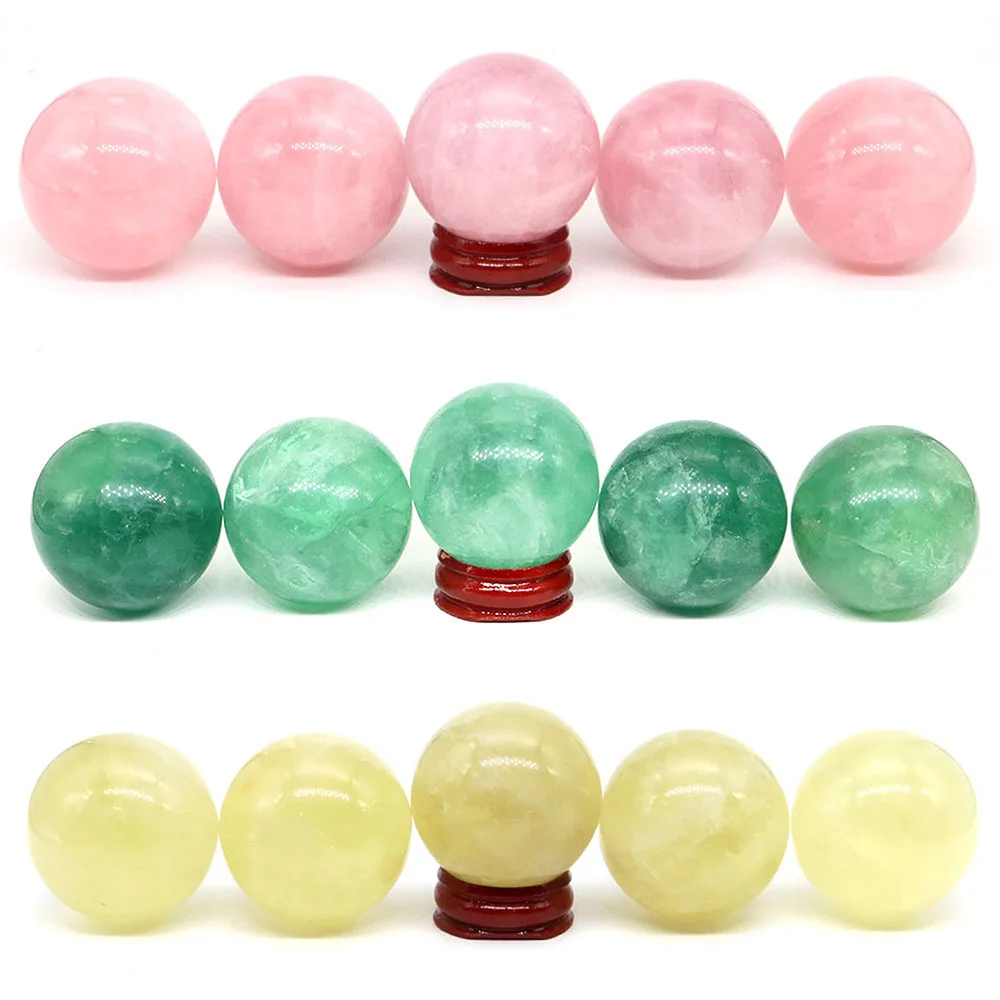 

40mm Natural Stones Ball Reiki Healing Crystals Sphere Massage Globe Quartz Agate 7 Chakra Mineral Gems Specimen Home Decoration