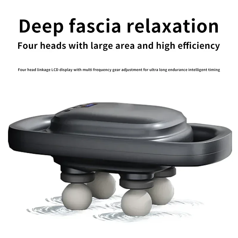 Professional Grade 4-head Fascia Gun Wireless Handheld Automatic Massager To Relieve Muscle Soreness Dynamic Therapy Vibrator