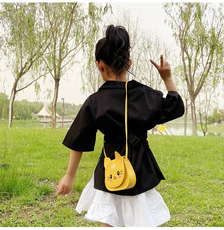 Children's bag Girl Cute little girl Fashion crossbody bag Fashion child kitten crossbody bag Baby fashion shoulder bag