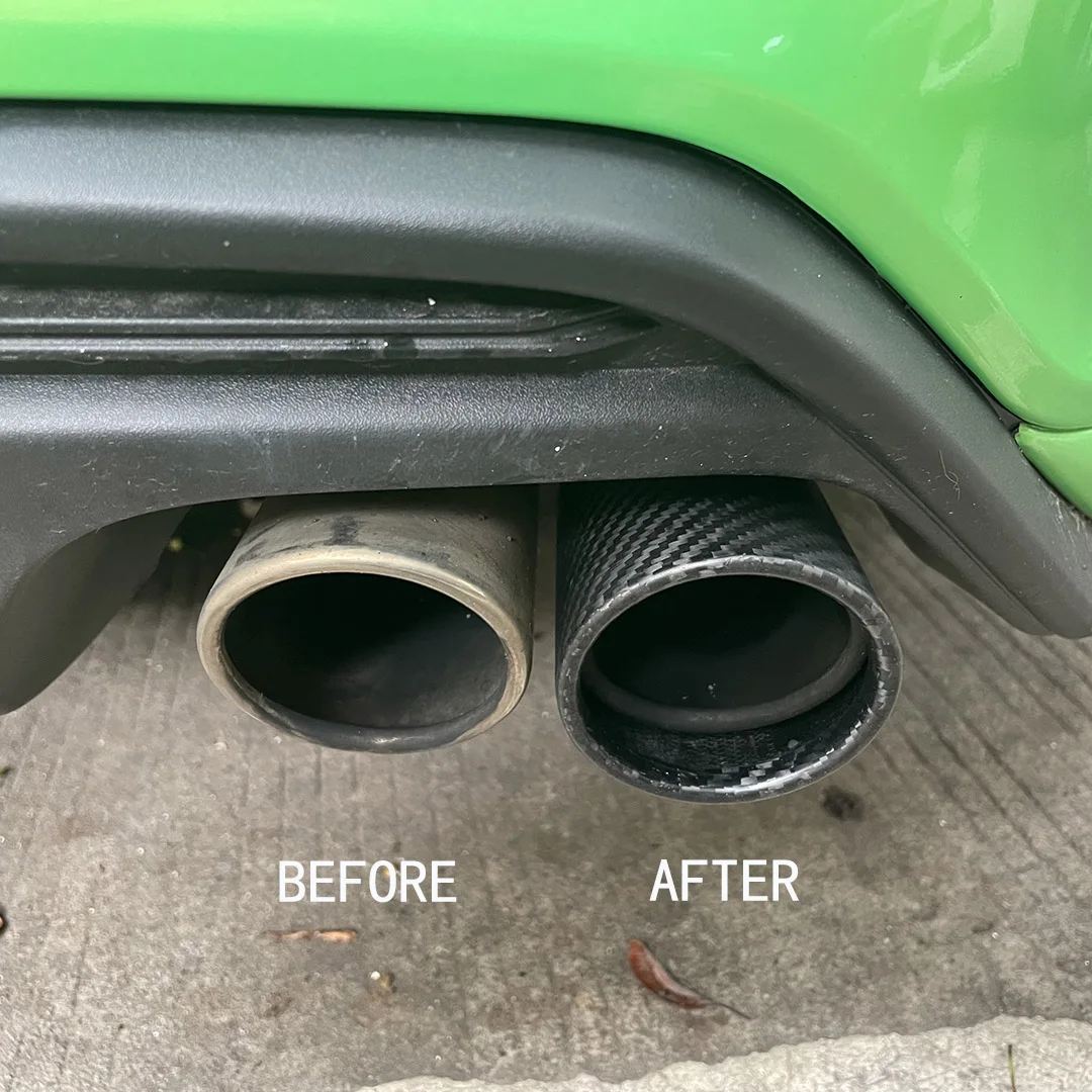 Exhaust Tip Tail Throat Pipe Auto Parts Carbon Fiber Cover Muffler Car Accessories Decoration for Ford Focus ST-Line 2021-2023