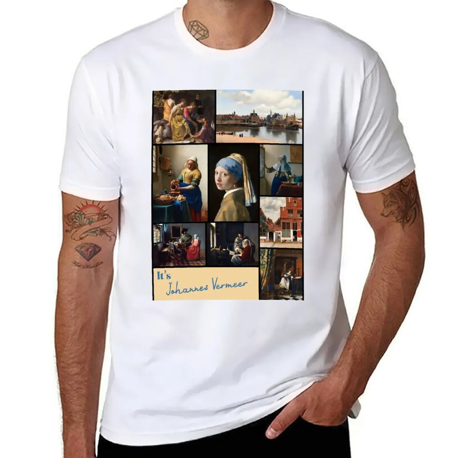 It’s Johannes Vermeer Collection Art T-Shirt blanks oversized t shirt men 2024 heavyweight new arrival summer round neck cotton